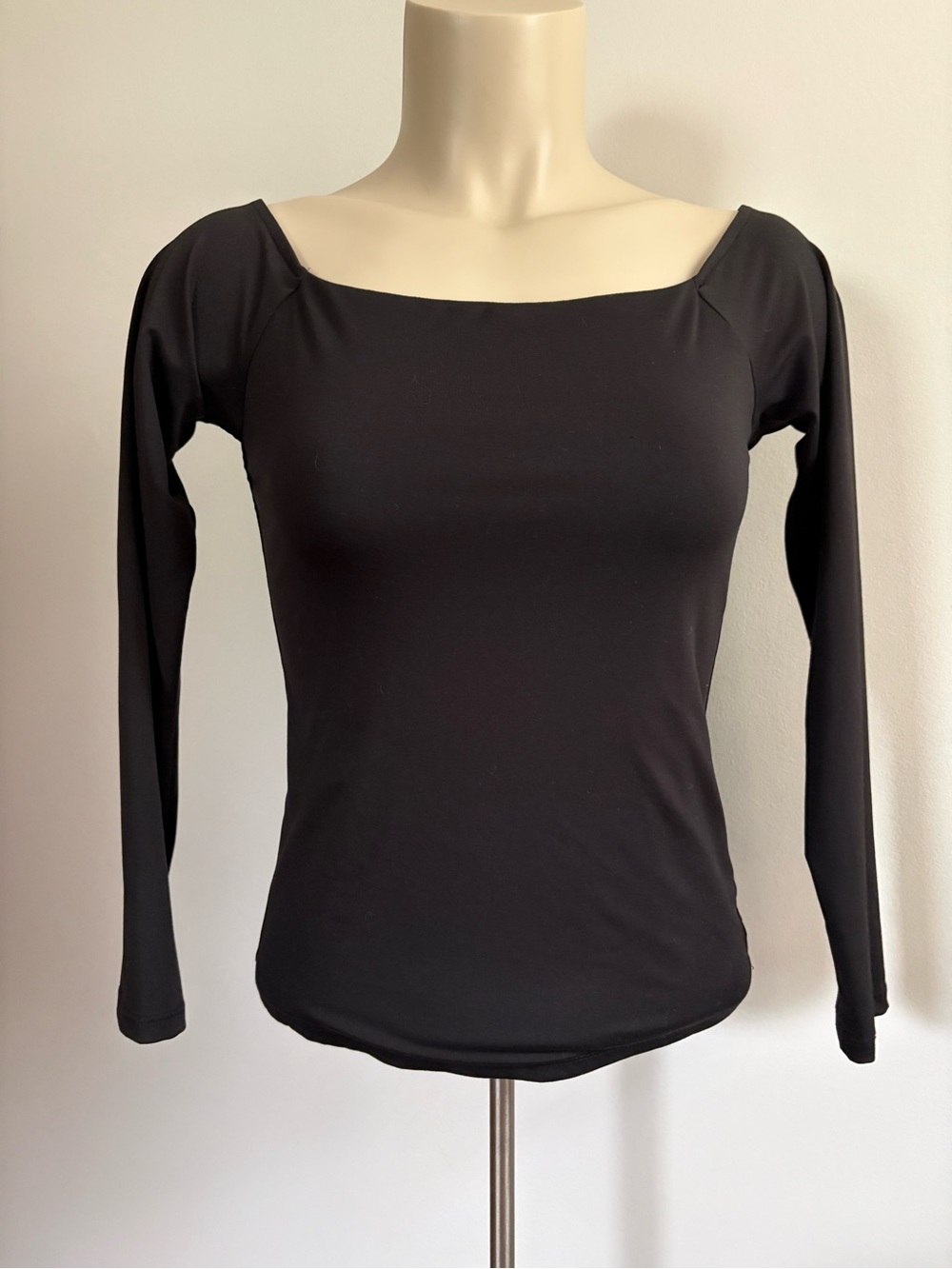 Old Navy Black Off the Shoulder Long Sleeve Fitted Top Size Small